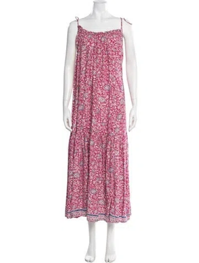 Pre-owned Natalie Martin Silk Long Dress In Pink