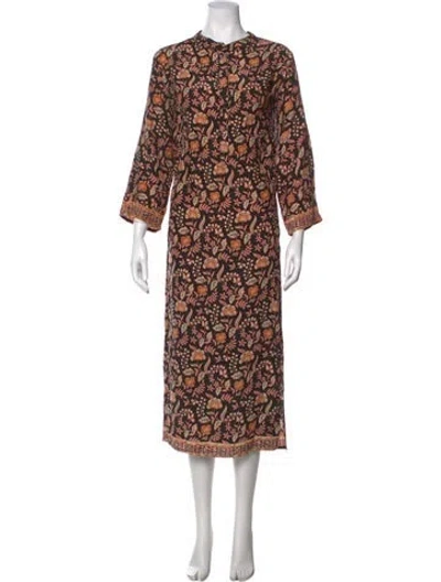 Pre-owned Natalie Martin Silk Long Dress In Pink