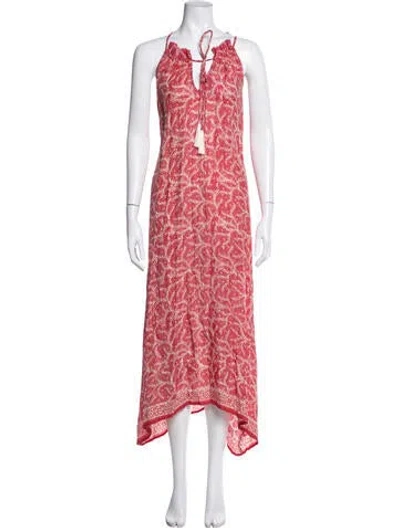 Pre-owned Natalie Martin Silk Long Dress In Pink