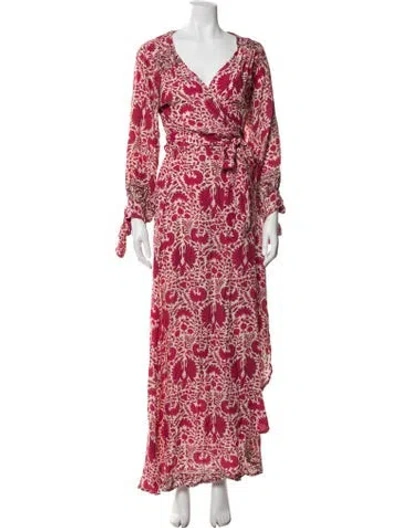 Pre-owned Natalie Martin Silk Long Dress In Pink