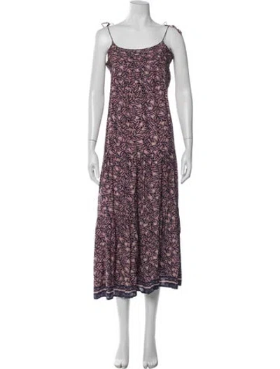 Pre-owned Natalie Martin Silk Long Dress In Pink