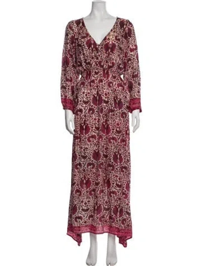 Pre-owned Natalie Martin Silk Long Dress In Pink