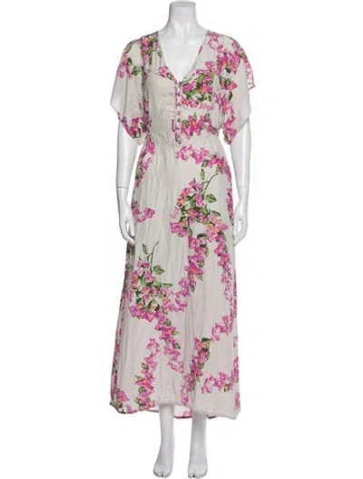 Pre-owned Natalie Martin Silk Long Dress In Purple