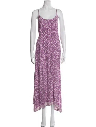 Pre-owned Natalie Martin Silk Long Dress In Purple