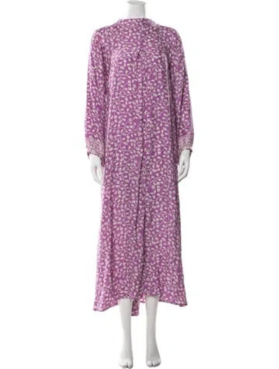 Pre-owned Natalie Martin Silk Long Dress In Purple