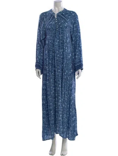 Pre-owned Natalie Martin Silk Long Dress W/ Tags In Blue