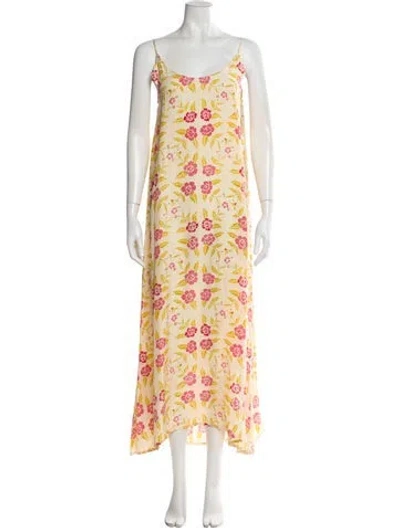 Pre-owned Natalie Martin Silk Long Dress W/ Tags In Multi