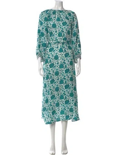 Pre-owned Natalie Martin Silk Long Dress In White