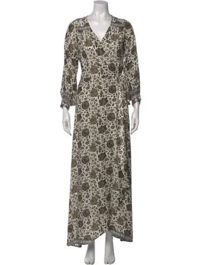 Pre-owned Natalie Martin Silk Long Dress In White