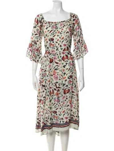 Pre-owned Natalie Martin Silk Long Dress In White