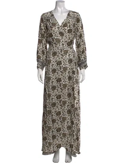 Pre-owned Natalie Martin Silk Long Dress In White