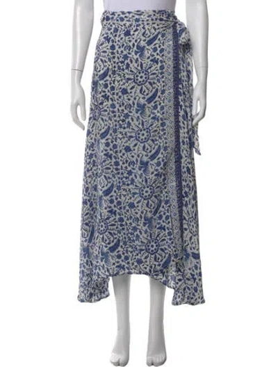 Pre-owned Natalie Martin Silk Long Skirt In Blue