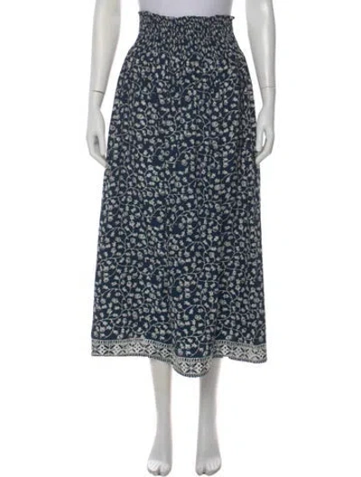 Pre-owned Natalie Martin Silk Long Skirt In Blue