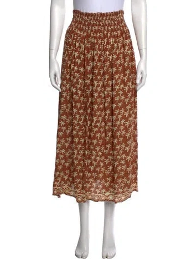 Pre-owned Natalie Martin Silk Long Skirt In Brown