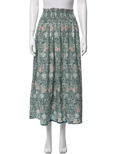 Pre-owned Natalie Martin Silk Long Skirt In Green