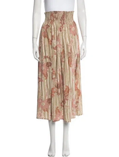 Pre-owned Natalie Martin Silk Long Skirt In Neutral