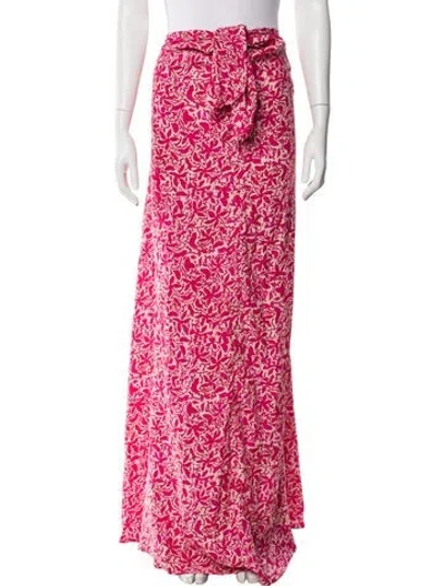 Pre-owned Natalie Martin Silk Long Skirt In Pink