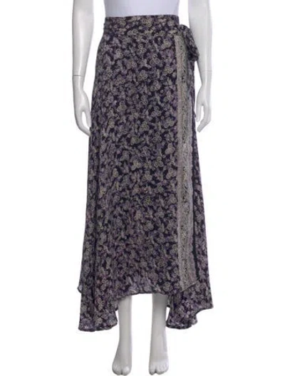 Pre-owned Natalie Martin Silk Long Skirt In Purple