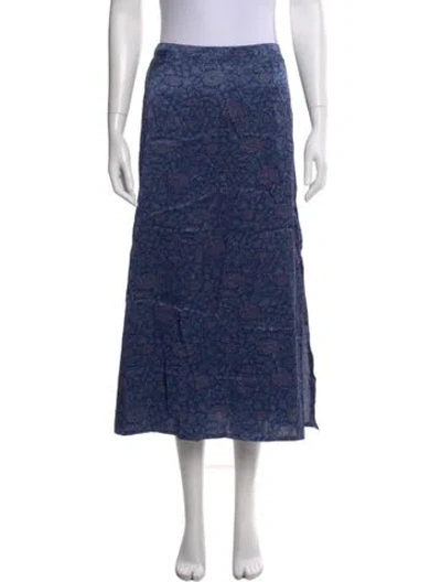 Pre-owned Natalie Martin Silk Long Skirt W/ Tags In Blue