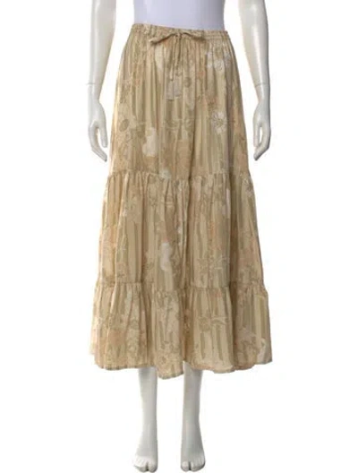Pre-owned Natalie Martin Silk Long Skirt W/ Tags In Neutral