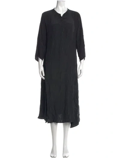 Pre-owned Natalie Martin Silk Midi Length Dress In Black