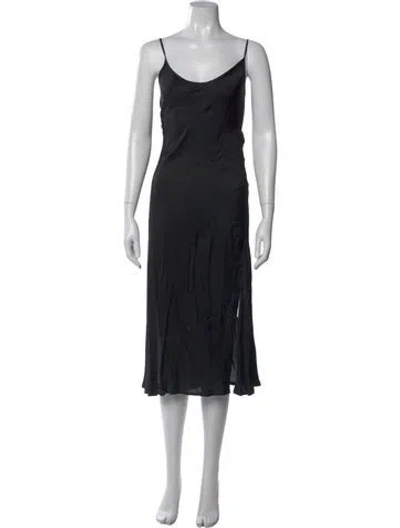 Pre-owned Natalie Martin Silk Midi Length Dress In Black