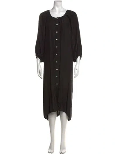 Pre-owned Natalie Martin Silk Midi Length Dress In Black