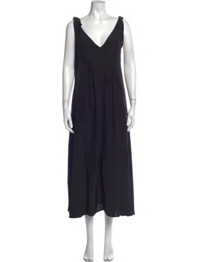 Pre-owned Natalie Martin Silk Midi Length Dress In Black