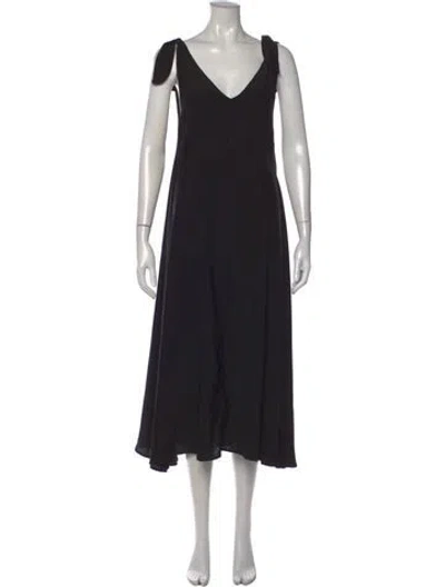 Pre-owned Natalie Martin Silk Midi Length Dress In Black