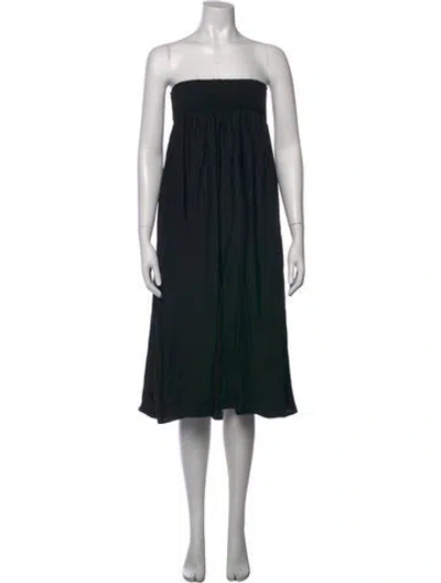 Pre-owned Natalie Martin Silk Midi Length Dress In Black