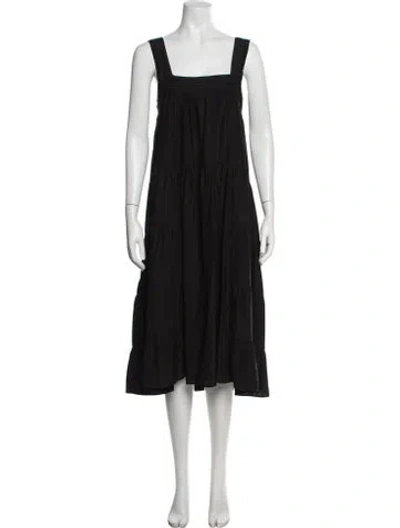 Pre-owned Natalie Martin Silk Midi Length Dress In Black
