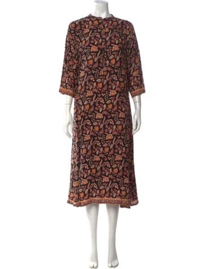 Pre-owned Natalie Martin Silk Midi Length Dress In Black