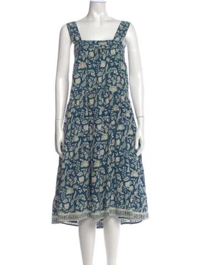 Pre-owned Natalie Martin Silk Midi Length Dress In Blue