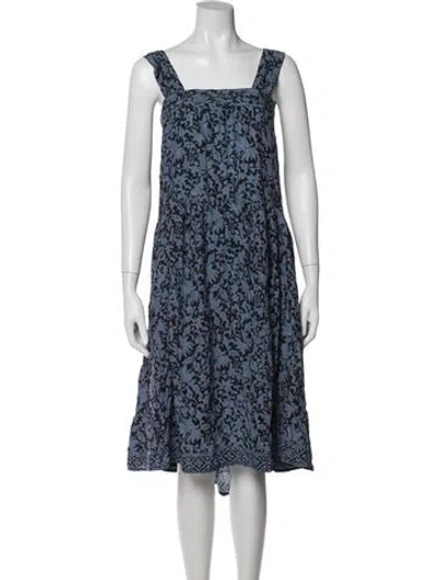 Pre-owned Natalie Martin Silk Midi Length Dress In Blue