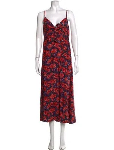 Pre-owned Natalie Martin Silk Midi Length Dress In Multi