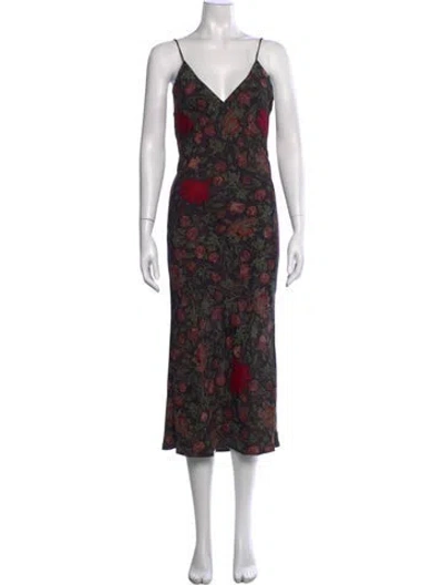 Pre-owned Natalie Martin Silk Midi Length Dress In Multi