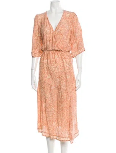 Pre-owned Natalie Martin Silk Midi Length Dress In Neutral