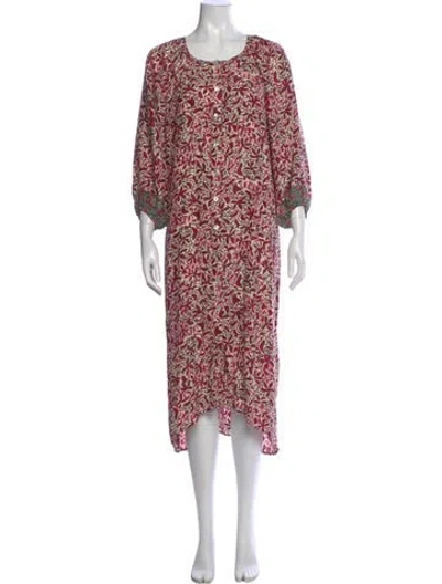 Pre-owned Natalie Martin Silk Midi Length Dress In Neutral
