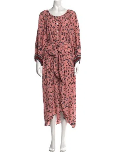 Pre-owned Natalie Martin Silk Midi Length Dress In Pink