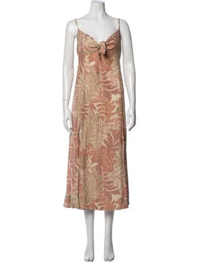 Pre-owned Natalie Martin Silk Midi Length Dress In Pink