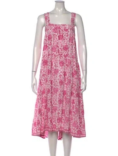 Pre-owned Natalie Martin Silk Midi Length Dress In Pink