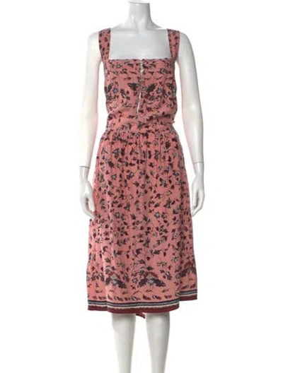 Pre-owned Natalie Martin Silk Midi Length Dress In Pink