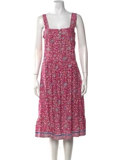 Pre-owned Natalie Martin Silk Midi Length Dress In Pink