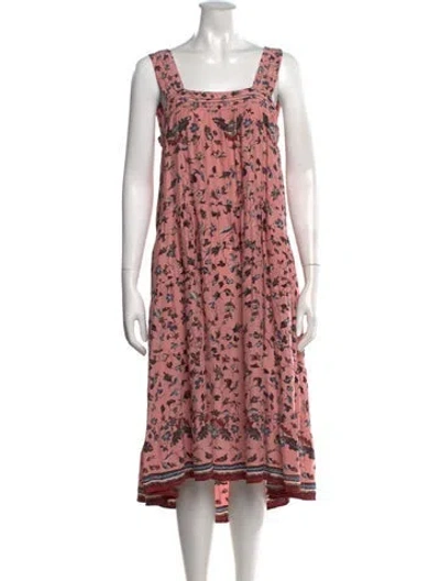 Pre-owned Natalie Martin Silk Midi Length Dress In Pink