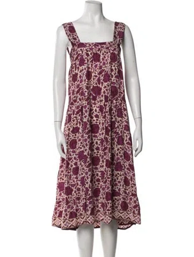 Pre-owned Natalie Martin Silk Midi Length Dress In Purple