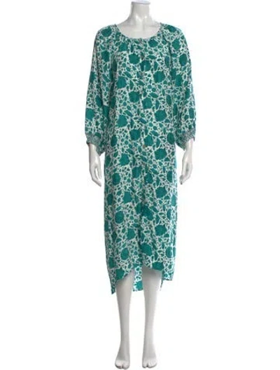 Pre-owned Natalie Martin Silk Midi Length Dress In White