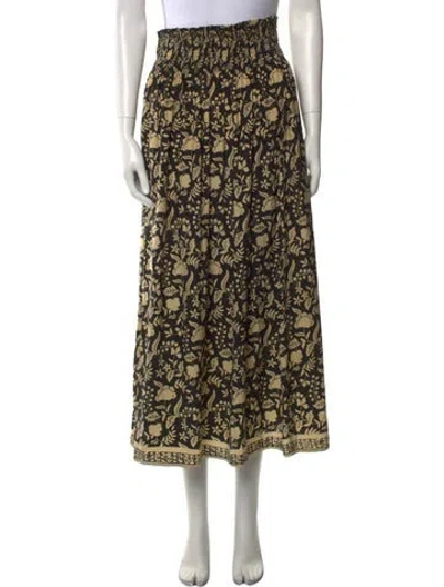 Pre-owned Natalie Martin Silk Midi Length Skirt In Black