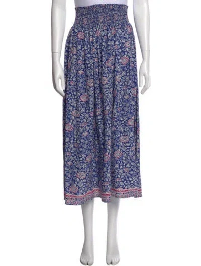 Pre-owned Natalie Martin Silk Midi Length Skirt In Blue