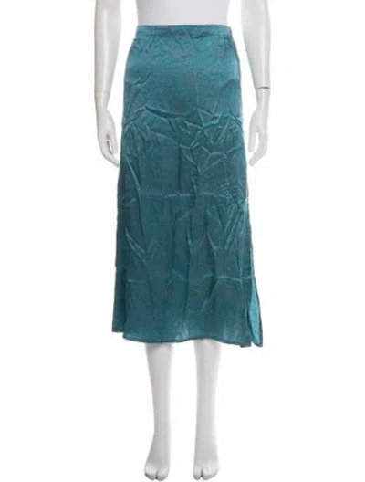 Pre-owned Natalie Martin Silk Midi Length Skirt In Blue