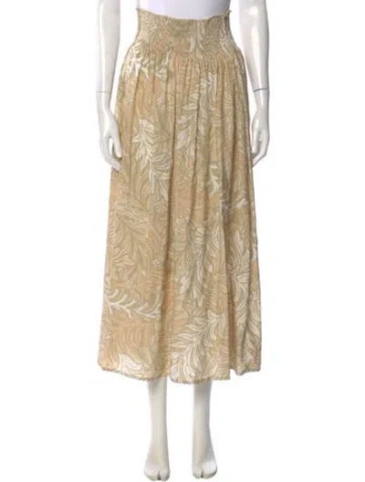 Pre-owned Natalie Martin Silk Midi Length Skirt In Neutral